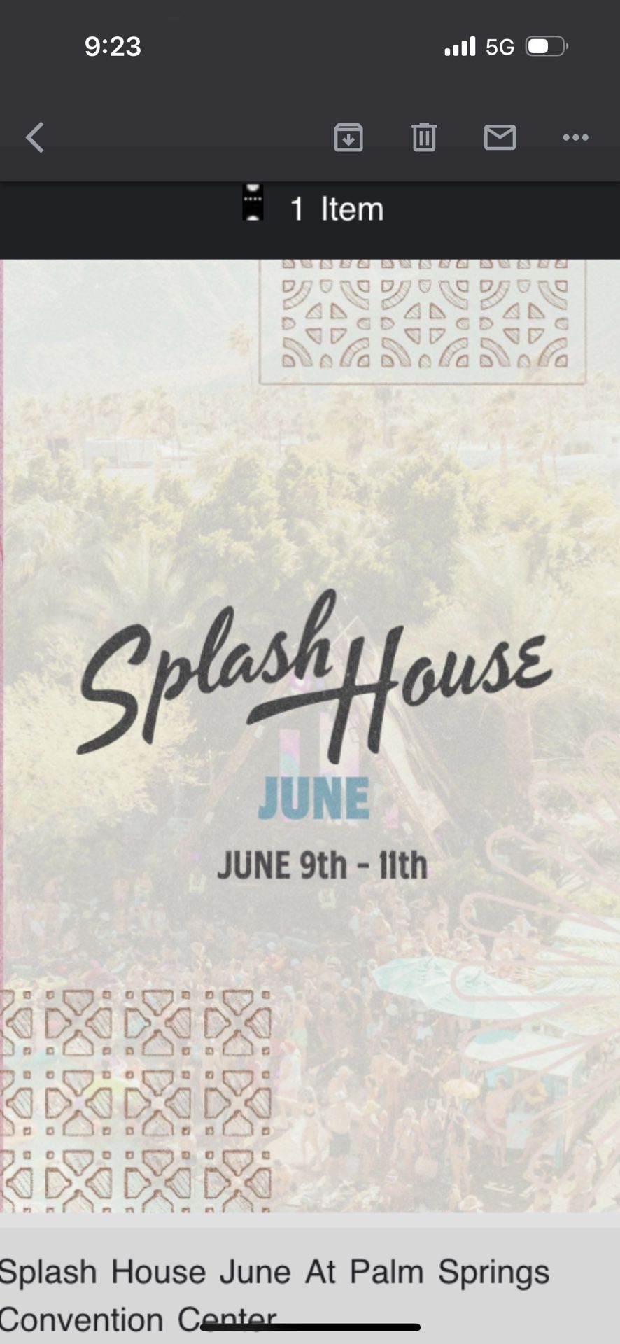 Splash House Ticket ! 