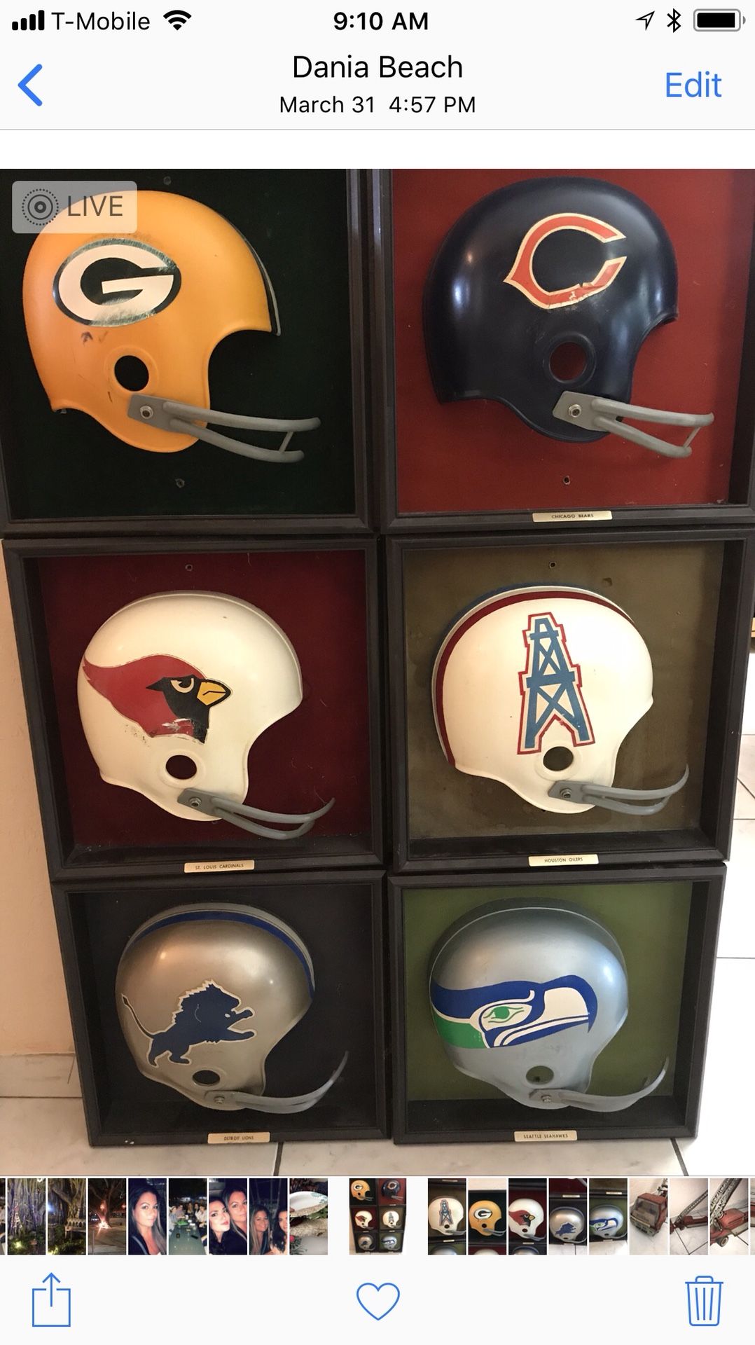Vintage RIDDELL half helmet NFL plaques