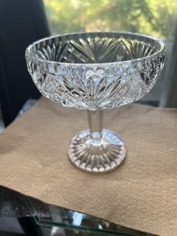Crystal Sugar Bowl And Footed Candy Dish