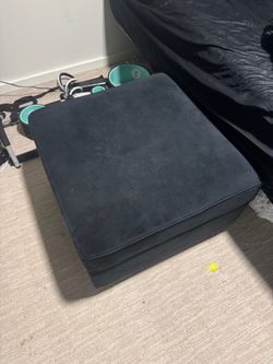 Black Fabric Ottoman Footrest