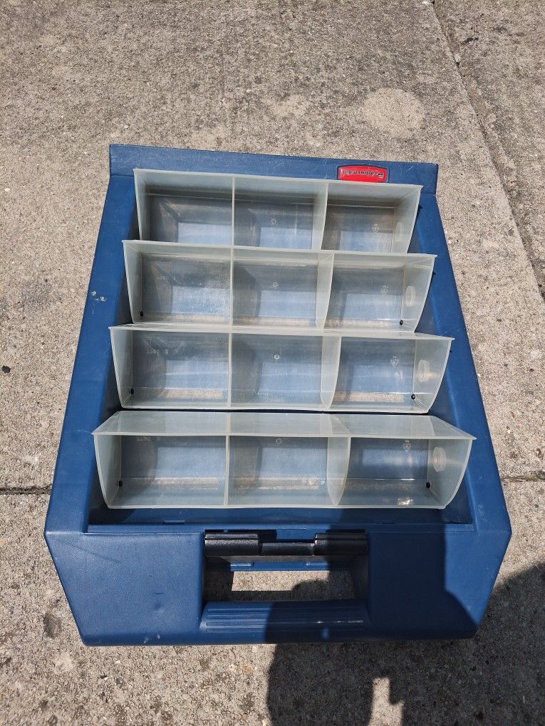 Rubbermaid Drop Bin 12 Compartment Organizer Storage Box