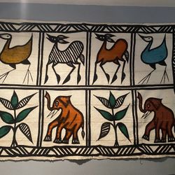 Korhoha Cloth - Hand-Painted African Wall Hanging – Vintage Textile Art