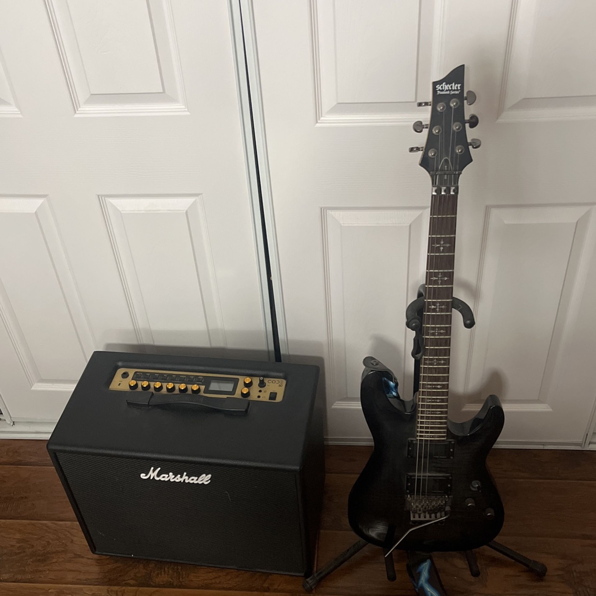 Schecter diamond series demon-6FR guitar marshall code 50 amp