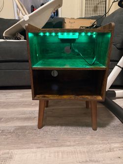 Wood Nightstand with LED Lights