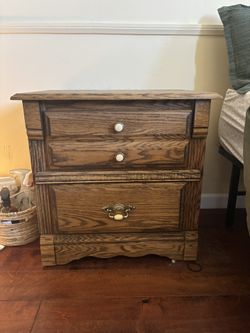 Two Wood Nightstands