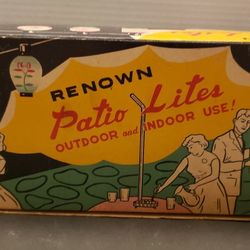 Vintage 1950s MIDCENTURY Hand Painted RENOWN PATIO LITE LANTERNS - New In Box