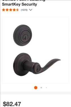 New Kwikset Tustin Venetian Bronze Exterior Entry Door Handle. Single Cylinder Deadbolt SmartKey Security. Retails $90 with Taxes!