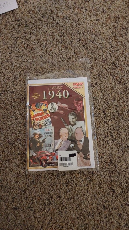 New Flickback 1940 Greeting Card, Envelope, and DVD