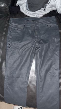 Grey Versace leather studded pants size 34