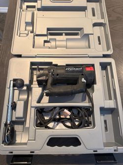 Rotozip Rebel variable speed spiral saw with case and new drill bits tile cement board plastic wood.   Good condition and works great.