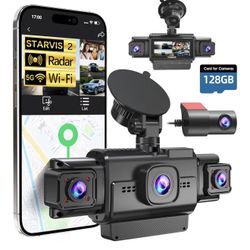 Dash Cam Front and Rear, 4-Channel 360° Coverage Car Dash Camera with STARVIS 2 Night Vision, GPS, 5.8GHz WiFi, 24H Parking Monitor, G-Sensor
