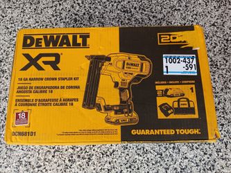 DeWalt XR 20V 18GA Narrow Crown Stapler Kit DCN681D1