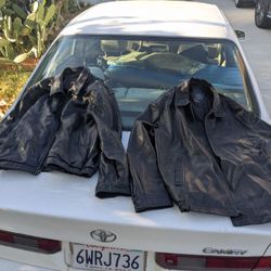 2 XL Black Leather Jackets