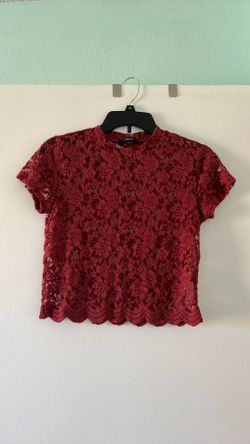 burgundy lace top
