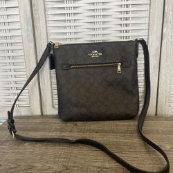 COACH Women’s Rowan File Bag In Signature Canvas (Brown)
