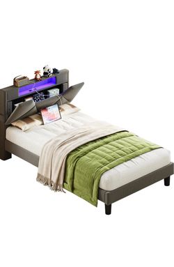 Twin storage bed frame