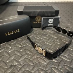 Black And Gold Versace Sunglasses 
