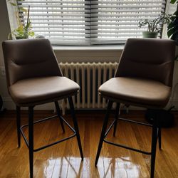 Brown Counter Height Bar Stools Set of 2