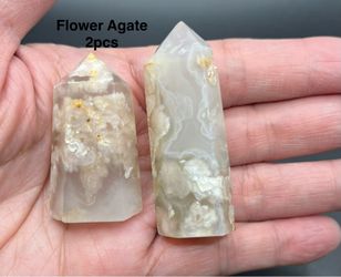 Flower Agate Polished Points (2pcs) from Madagascar 52.5g Total