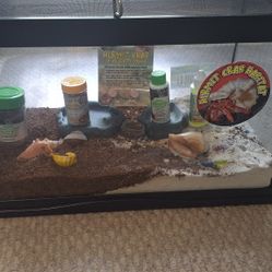 Hermit Crab Habitat, Almost New, Includes: Food, Salt Water Conditioners, And Mineral Blocks