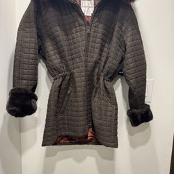 Andrew Marc Quilted Parka with Faux Fur Trim Listing