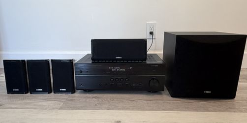 YAMAHA RX-V385 HOME THEATER SYSTEM | 4.1 SPEAKERS | BLUETOOTH + SUBWOOFER