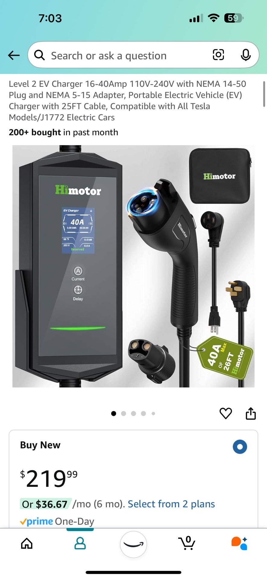 Himotor EV Car Charger Level 2 40 Amp 26Ft