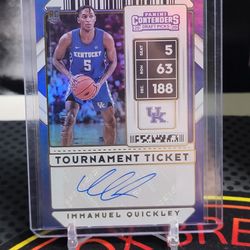 2020 Contenders Immanuel Quickley Auto Variation Rookie Refractor /49