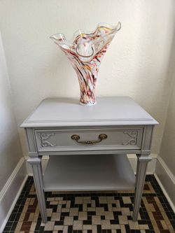 Gray Accent Side Table With Drawer