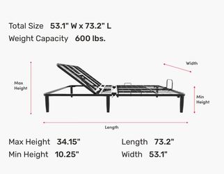 $75 New Adjustable Mattress Base for FULL size Mattress