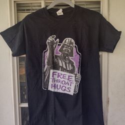 Star Wars Darth Vader Free Throat Hugs Black T-Shirt Optima Adult Small