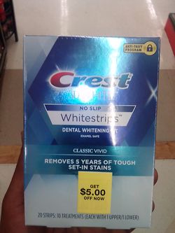 Crest teething whitening strips