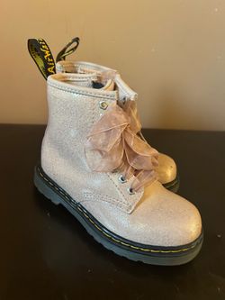 Dr Martens glitter pink combat boots toddler 10