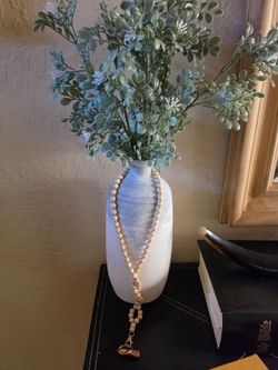 Gray and white vase
