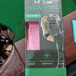 Fit2Live Yoga Strap with Adjustable D Ring 6 Ft Pilates A2