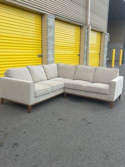 Modern Beige L-Shaped Sectional Couch