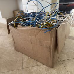 Box of Assorted Cables - Cat5/Cat6 & Coax RG6 - $20