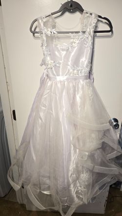 Girls White Formal Flower Girl Dress