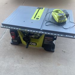 18v Ryobi 8-1/2” Portable Table Saw& Charger