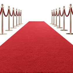 HOMBYS Extra Thick Red Carpet Runner for Events, Not Slip Red Aisle Runway Rug for Party Wedding & Special Events Decorations (Red, 3x10 ft)