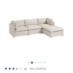 Small Sectional: Weston Pillow Top 4 Piece Modular Sectional Sofa
