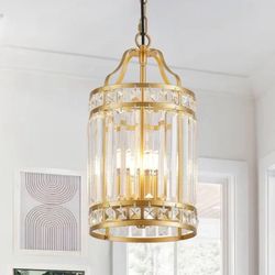 Modern Gold Pendant Island Light Fixture Luxury Elegant Crystal