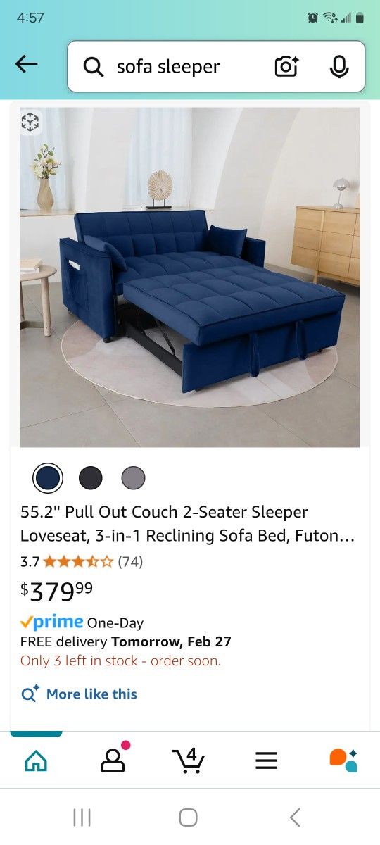 sofa sleeper bran new never use out of boxs good condition no pets