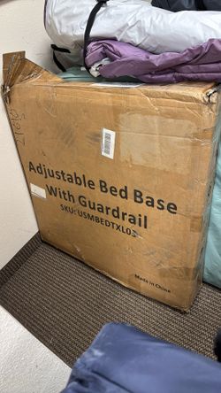 brand new adjustable bed base with guardrail