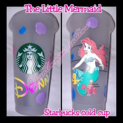 The Little Mermaid Custom Starbucks Cup
