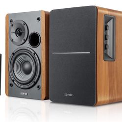 Edifier R1280DBs – Active Bluetooth Bookshelf Speakers, Optical Input, 2.0 Wireless Studio Monitor Speaker, 42W RMS with Subwoofer Line Output, Woodli