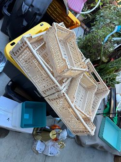 5 Collapsable Tan Bins