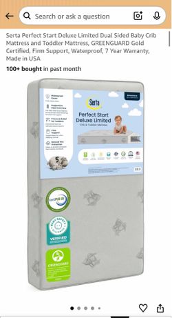 Serta Perfect Start Deluxe Limited Dual Sided Baby Crib Mattress and Toddler Mattress