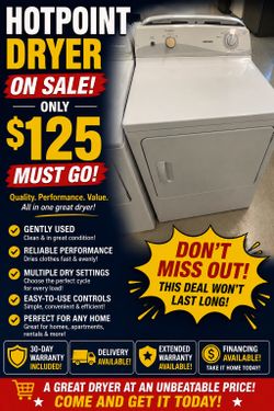 🔥🔥 HOTPOINT DRYER – ON SALE FOR ONLY $125! 🔥🔥