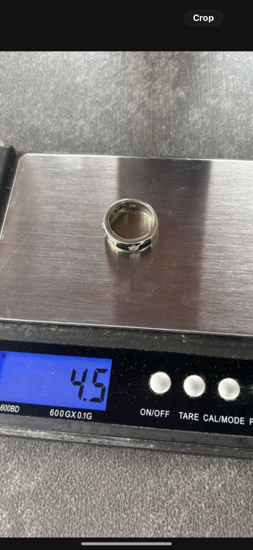 JWBR Sterling Silver Black Enamel Diamond Flower Band Ring